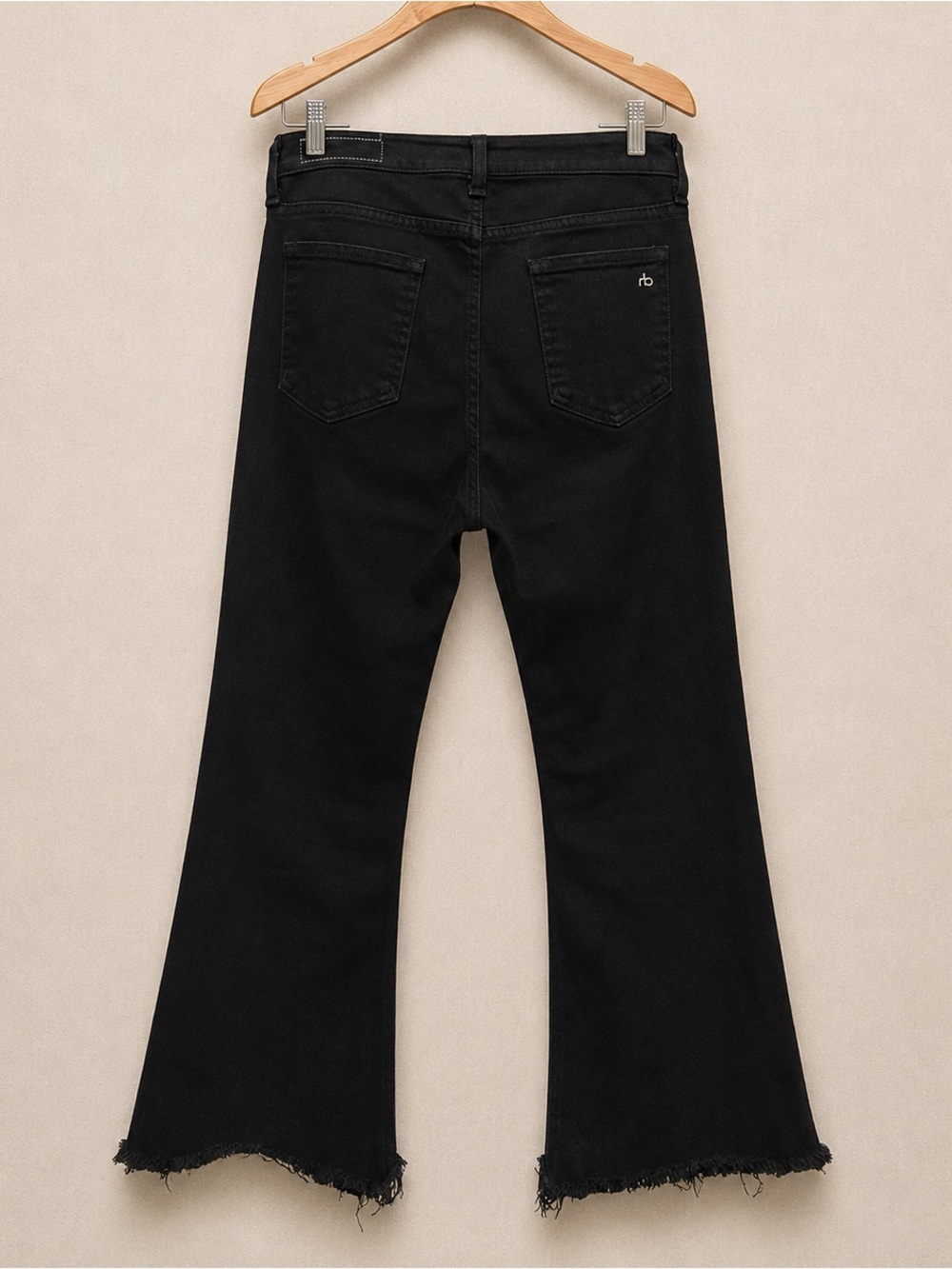 Rag & Bone 10” Crop Flare High Rise Kick Flare Black Jeans 30 - Picture 3 of 9